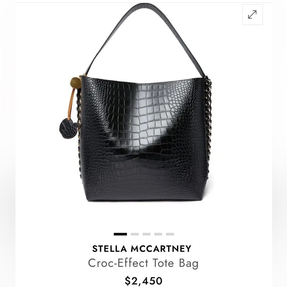 Stella McCartney Black Croc-Embossed Tote